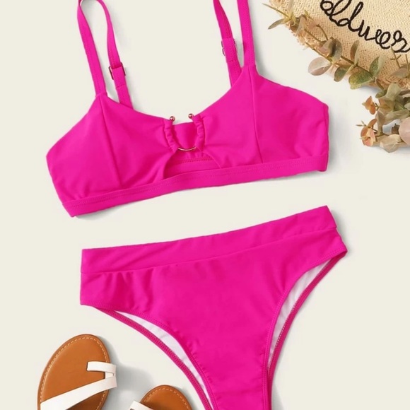 shein hot pink bathing suit